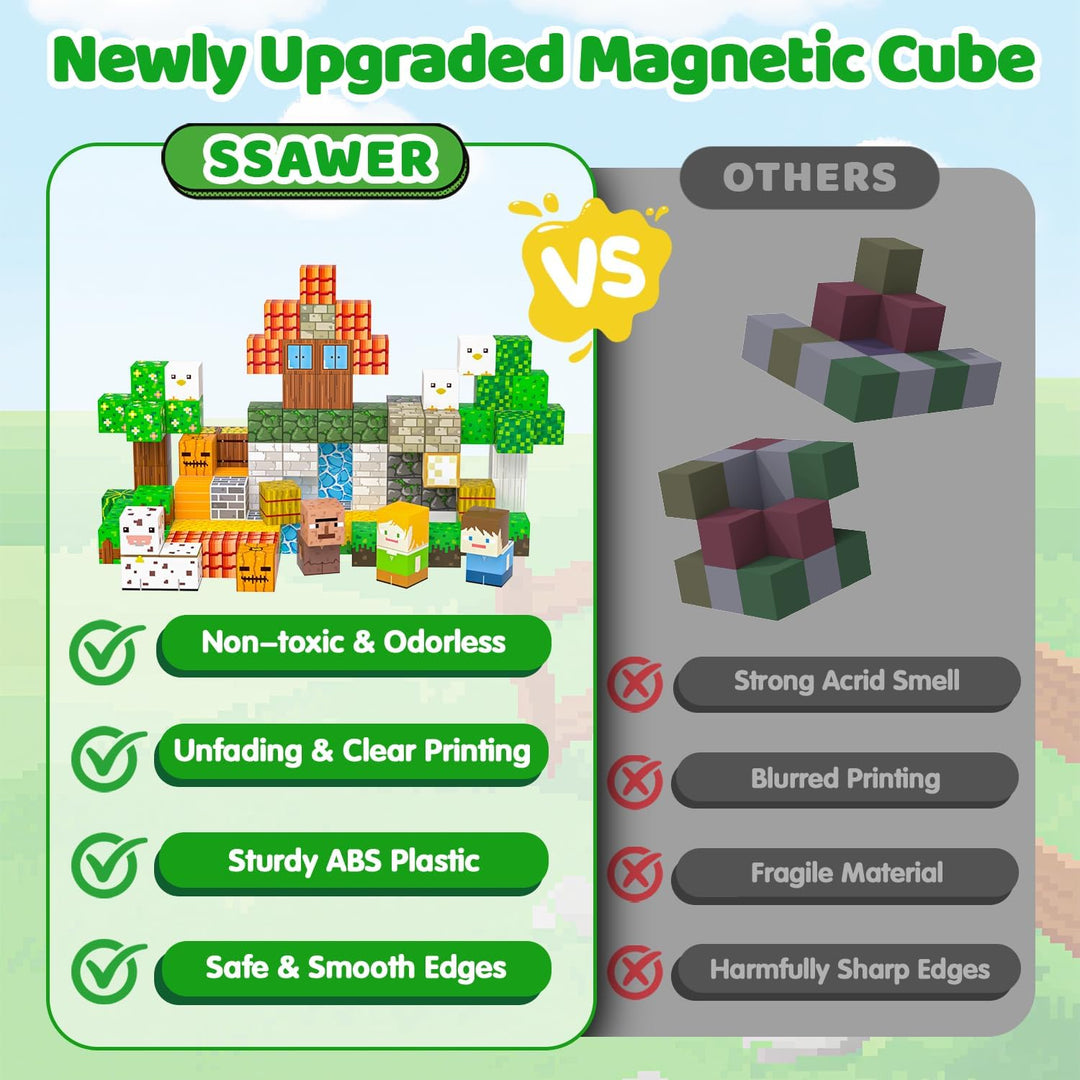 Magnetische Bausteine Bauspielzeug 150 Pcs Magnetbausteine für Kinder Montessori Kreative Spielzeug
