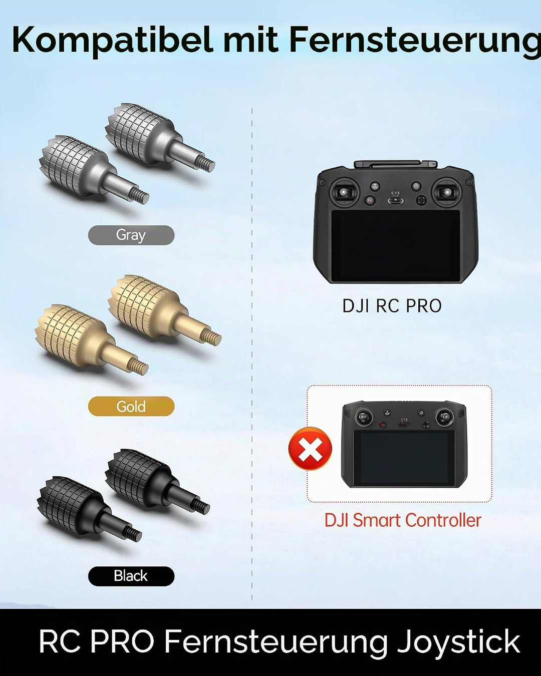LKTOP Umhängeband und Joysticks für DJI Controller (1 Stück + 3 Paar), Drohnenzubehör für Mini 3 Pro