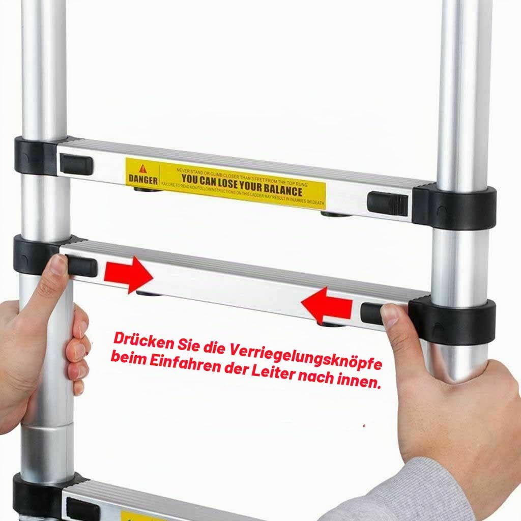 Teleskopleiter aus Aluminium, ausziehbare Teleskopleiter, Teleskopleiter, Klappleiter, Loft Ladder,