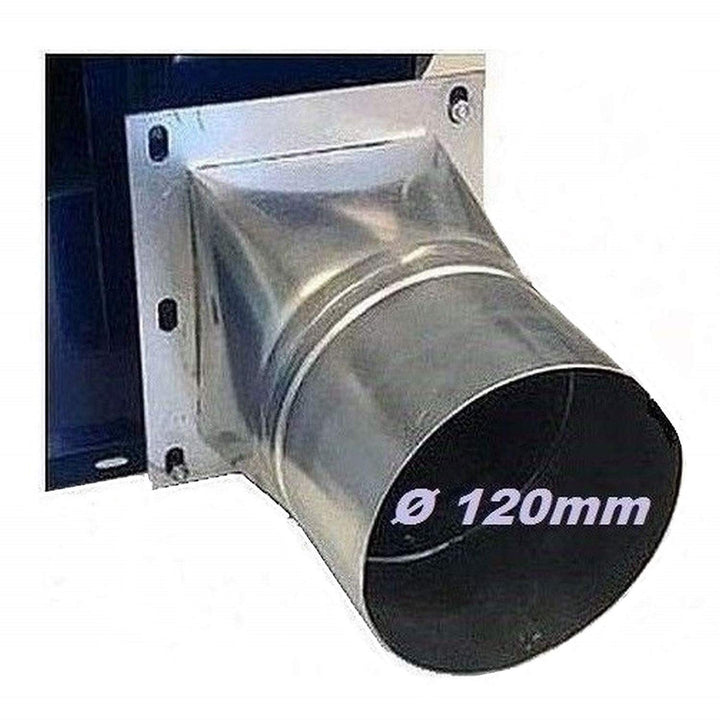 4 Eck/Rund FLANSCH 120mm Durchmesser Adapter Rohranschluss Schlauchanschluss für Radialgebläse Radia