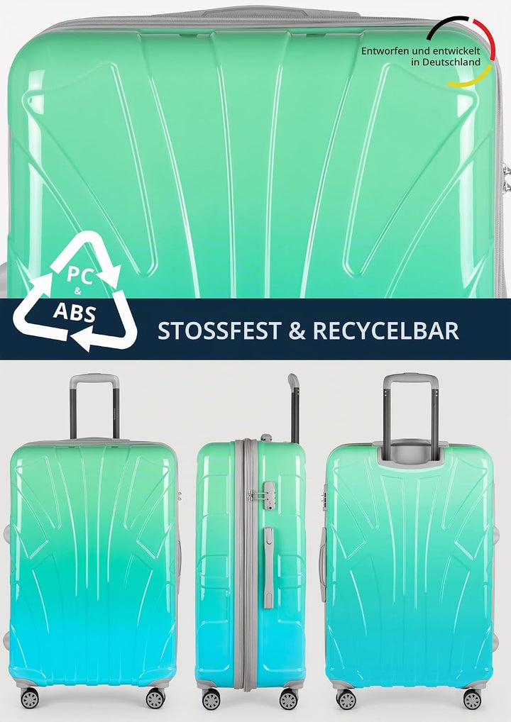 suitline - grosser Hartschalen-Koffer Koffer Trolley Rollkoffer XL Reisekoffer, TSA, 76 cm, ca. 96-1