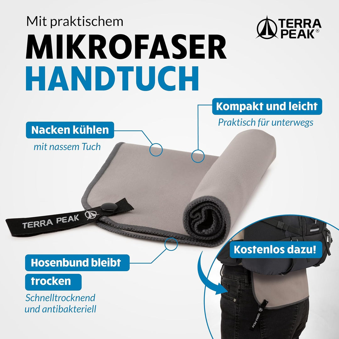 Terra Peak® Premium Wanderstöcke faltbar, ausziehbar & Ultra-leicht - GRATIS Mikrofaser-Handtuch - D