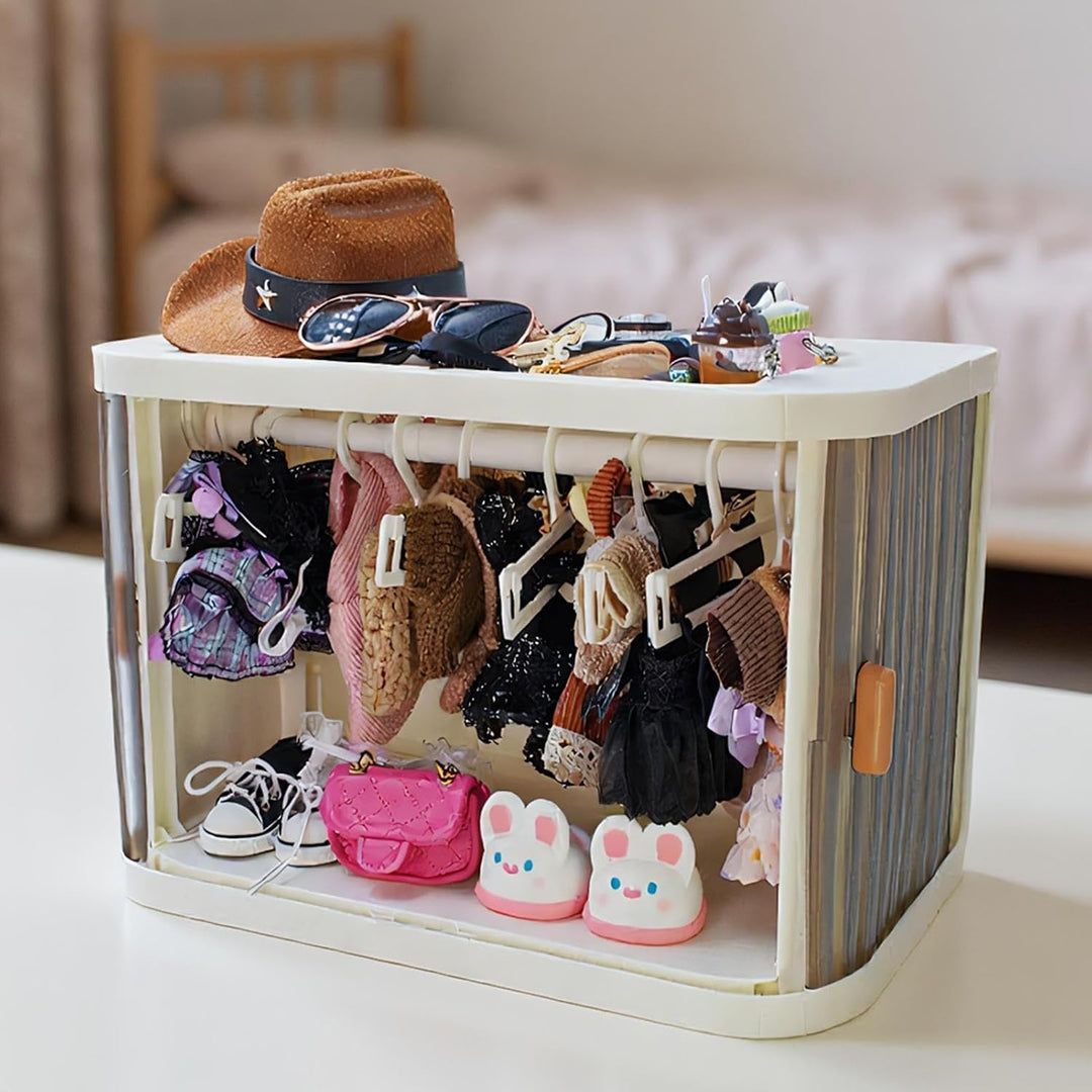 Puppenkleider Aufbewahrungsbox | Zusammenklappbarer Kleiderschrank Für Puppenkleider - Aufbewahrungs