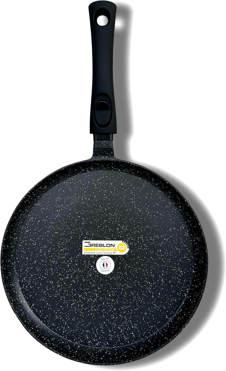 Cflagrant® Grosse Crêpe-Pfanne 32 cm Crêpe-Pfanne in Steinoptik, für alle Herdarten geeignet, auch I