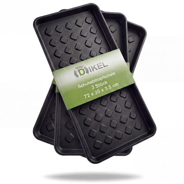 3er Set Schuhabtropfschale 72x35x3,5 cm - Robuste Schuhablage mit hohem Rand - Schuhmatte Abtropfmat