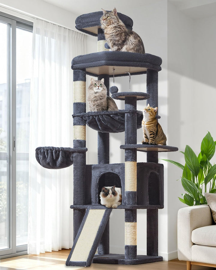Taoqimiao 183CM Kratzbaum Gross XXL, Katzenbaum Kratzbaum Grosse Katzen Stabil Katzenkratzbaum mit K