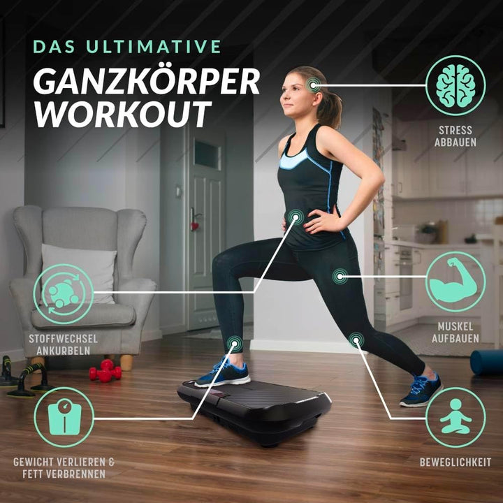 Bluefin Fitness Vibrationsplatte | Fettverbrennung, Muskelaufbau & Ganzkörpertraining | Kompaktes De