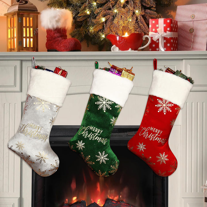 3 Stück Personalisiert Nikolausstrumpf, Gestrickt Weihnachtsstrumpf, Befüllen nikolausstiefel, Kinde