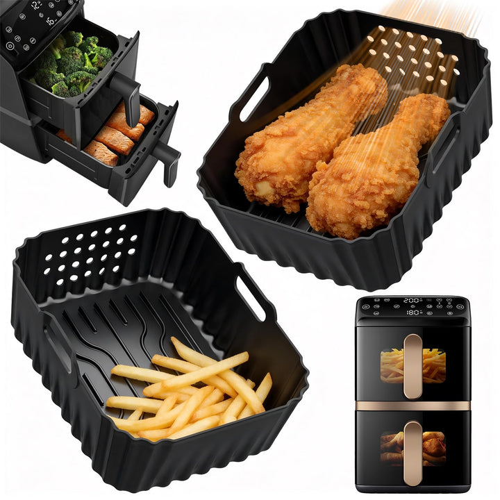 Airfryer Silikonform Heissluftfritteuse Zubehör für Philips Airfryer 4000 Series Stacked Dual Basket