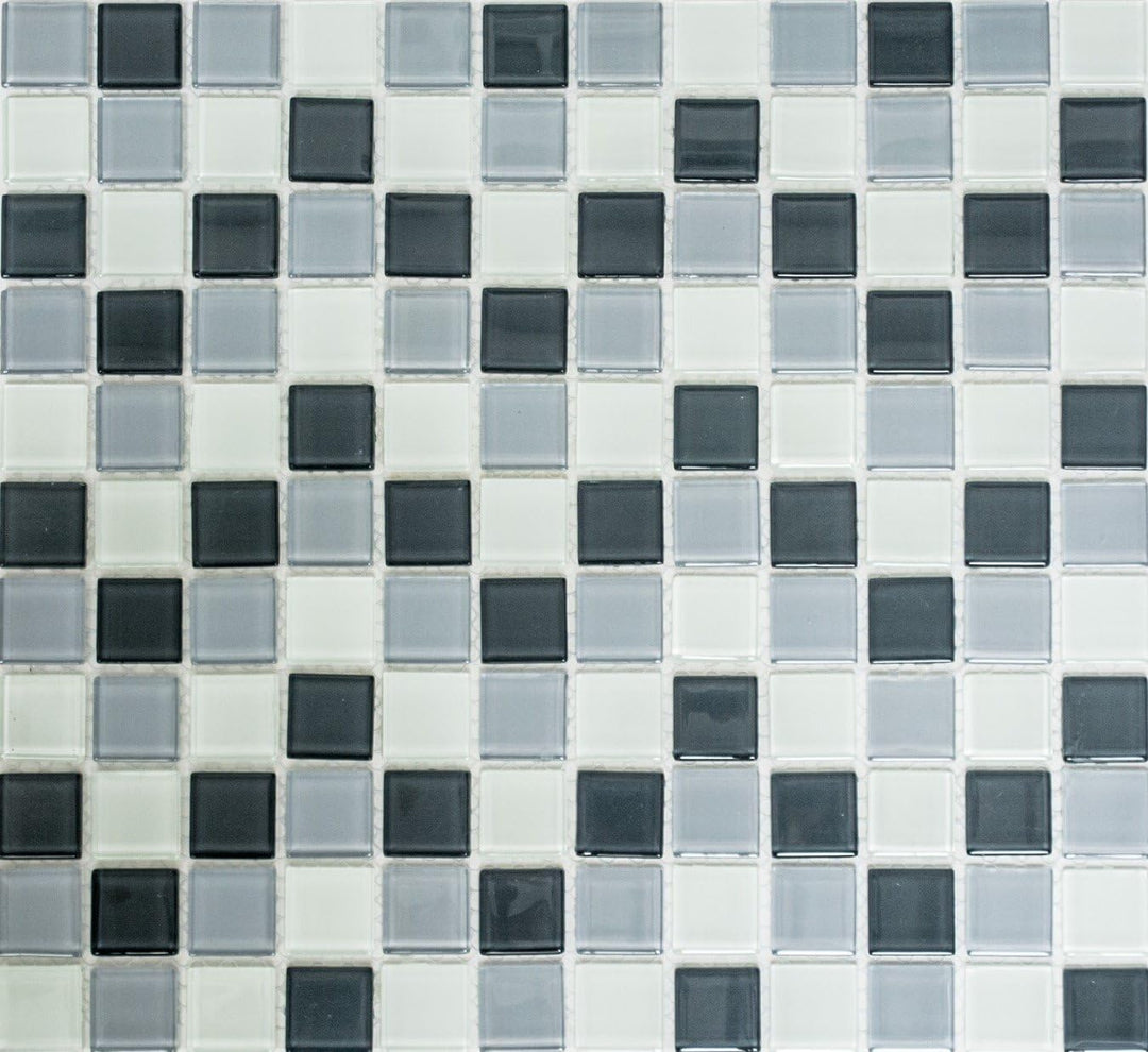 Mosaik Quadrat Crystal mix grau Glasmosaik Transluzent Transparent 3D Fliesenspiegel, Mosaikstein Fo