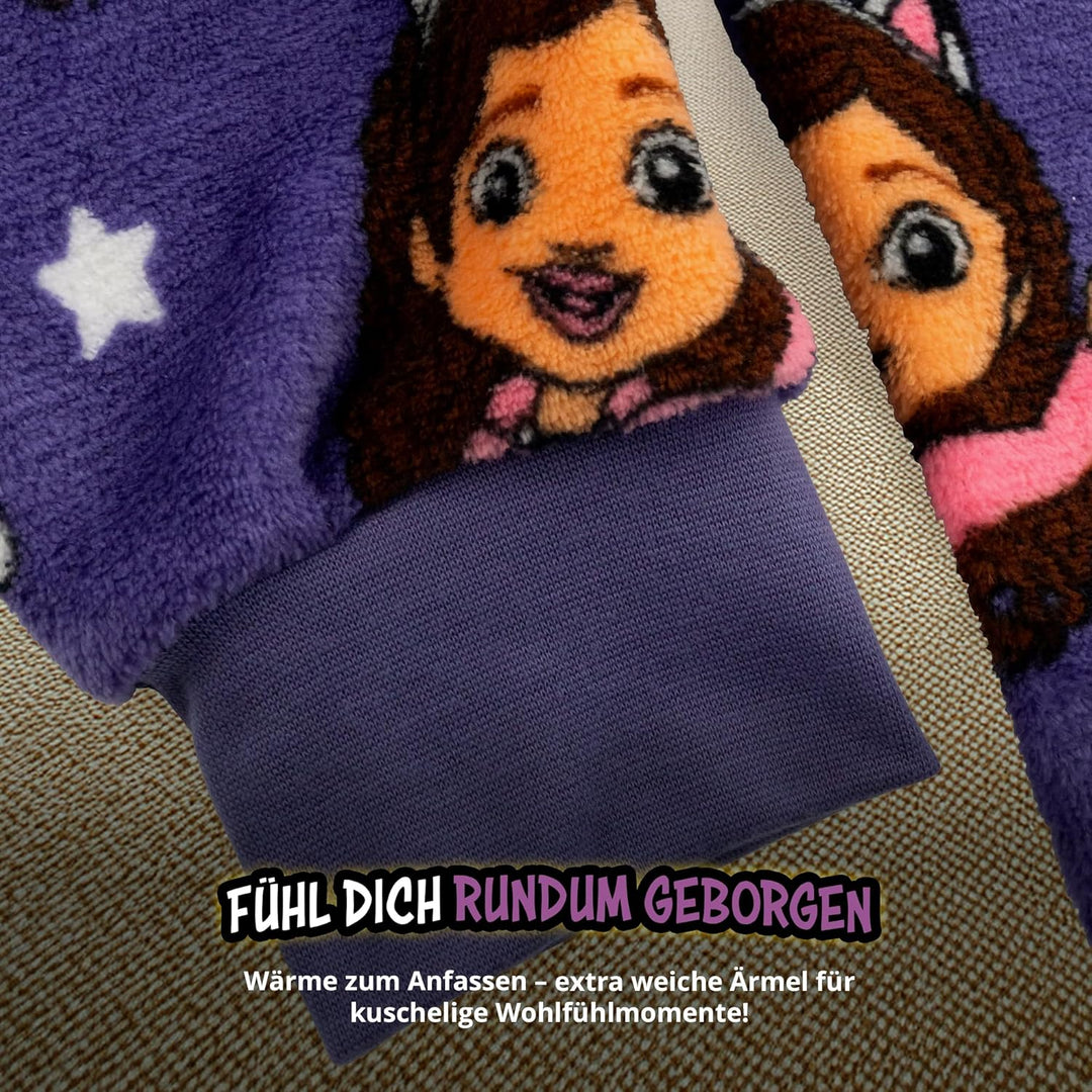 United Labels Gabby's Dollhouse Oversize Hoodie Decke mit Ärmeln und Kapuze für Mädchen, Lila, Kusch