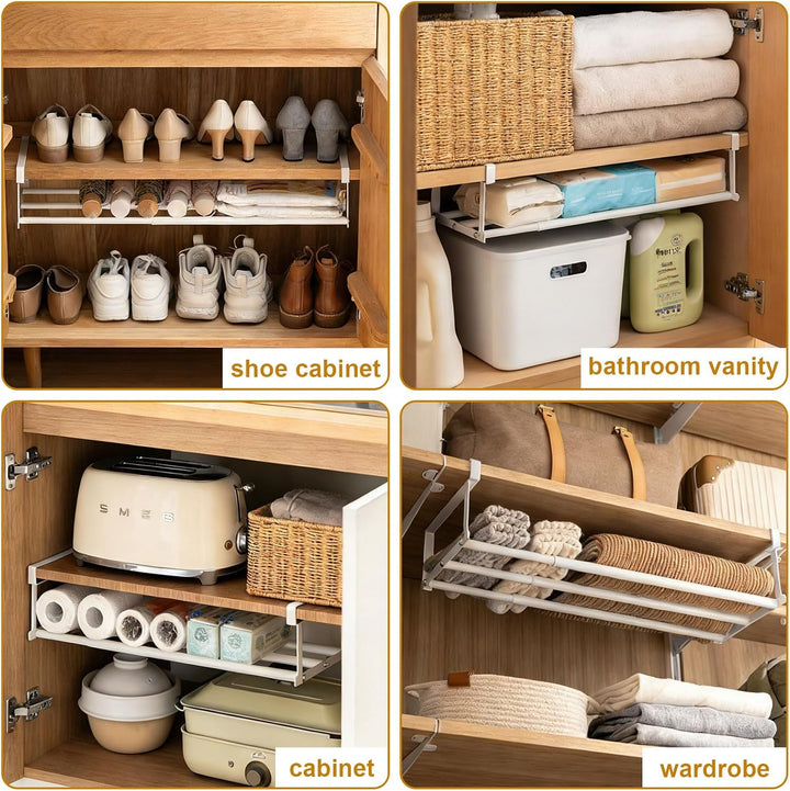 Hängendes Schuhregal Organizer 40–70 cm Ausziehbar – Erweiterbarer Regal Organizer unter dem Schrank