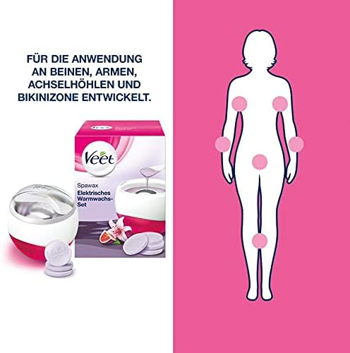 Veet Spawax elektrisches Warmwachs Set - 1x Warmwachs-Gerät, 6x