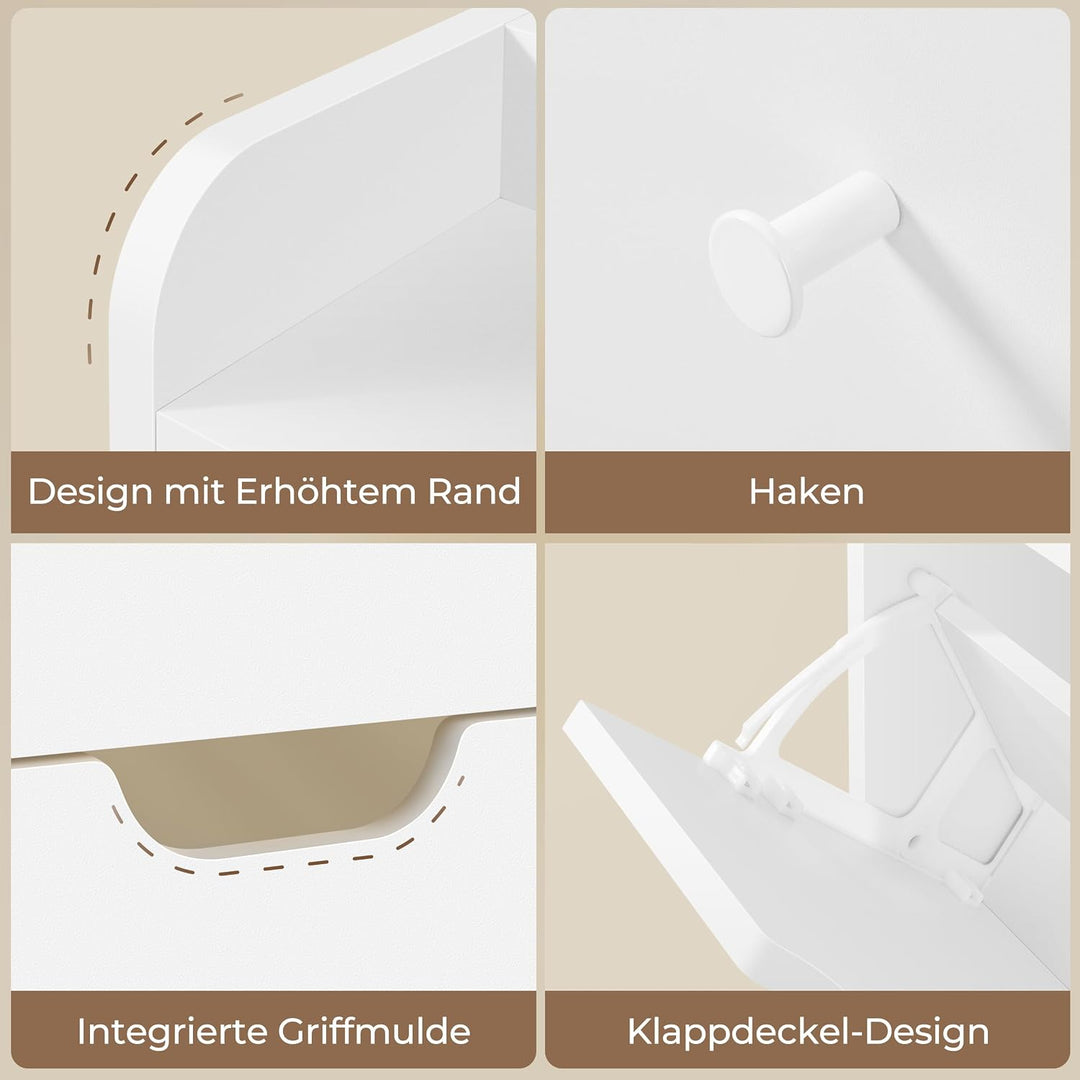 Yaheetech Schuhschrank 2 Klappen, Schuhkipper Schuhregal mit Offenem Fach, Schuhablage Schmal für Ei