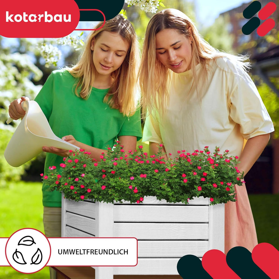 KOTARBAU® Blumenkasten - 38 x 38 x 30 cm - Pflanzkasten mit Vlies - Pflanzkübel gross aussen - Balko