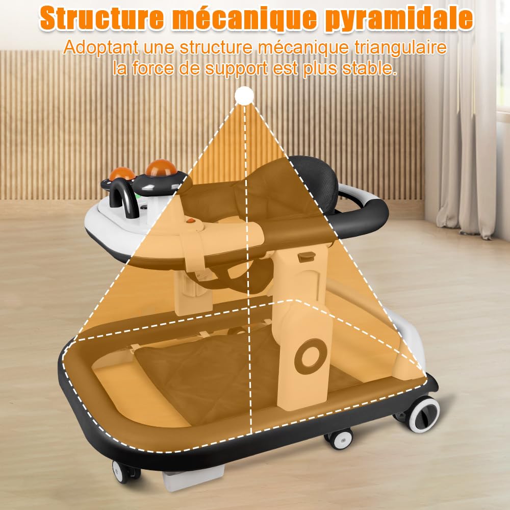 Lauflernhilfe für Babys, mit Spielset und Bodenmatte, robust, faltbar, mit 5 verstellbaren Positione