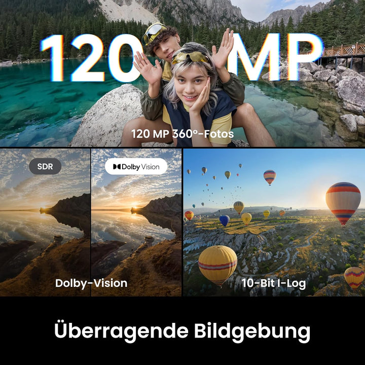Insta360 X6 Essentials-Bundle– 8K 360 Grad Kamera mit 1/1,1"-Sensoren Mitternachtsschwarz Essentials