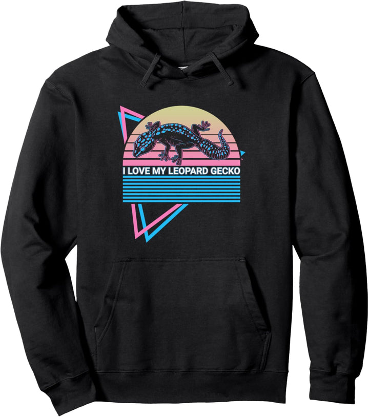 Leopardgecko Retro Ich liebe meinen Leopardgecko Pullover Hoodie