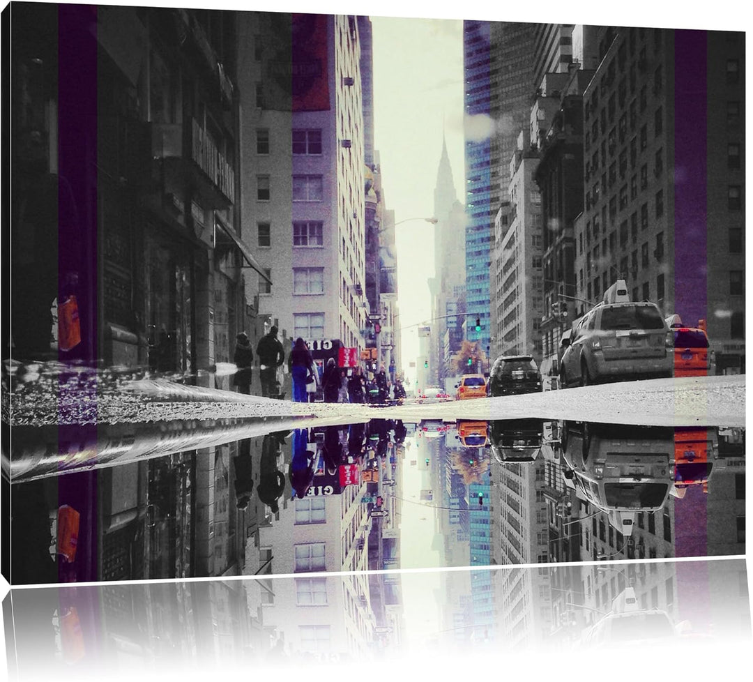 Times Square in New York schwarz/weiss Format: 100x70 auf Leinwand, XXL riesige Bilder fertig gerahm