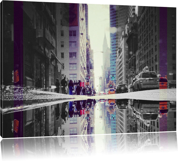 Times Square in New York schwarz/weiss Format: 100x70 auf Leinwand, XXL riesige Bilder fertig gerahm
