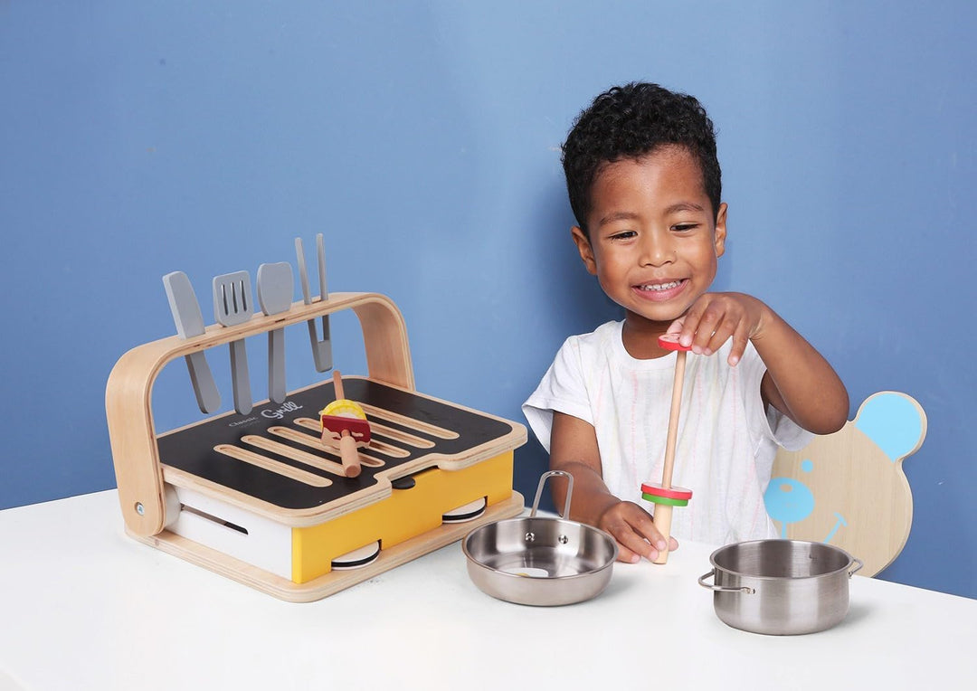 Classic World Spielküche Holz für Kinder ab 3 Jahre | Kinderküche Holz | klein 2 in 1 | Küchenset mi