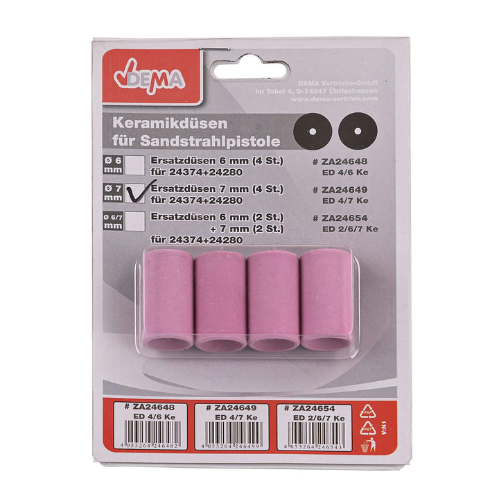 Ersatzdüsen Strahldüsen Düsen Set 4x7 mm f. Sandstrahlkabine Art. 24374 + 24280