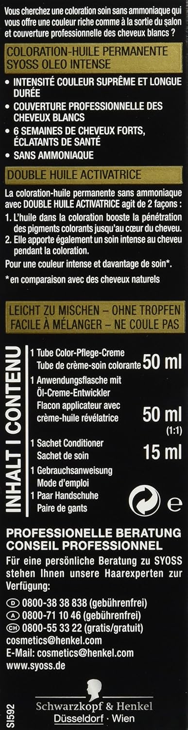 Syoss Oleo Intense Haarfarbe, 5-92 Helles Rot, 3er Pack (3 x 115 ml) Rot 1 stück (3er Pack), Rot 1 s