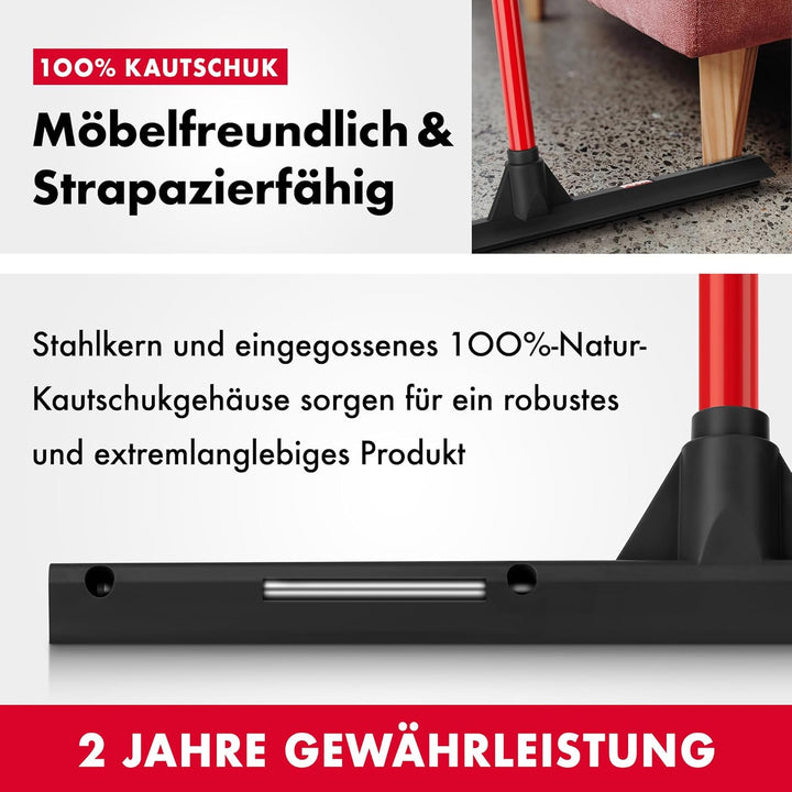 Tyroler Double-Blade Floor Squeegee 43CM - Silicone or Rubber Head, 140CM 4-Part Steel Handle - Vers