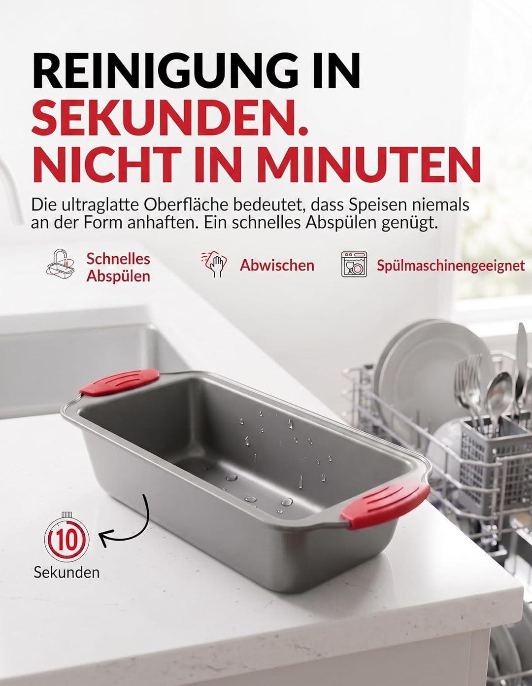 Kastenform - Premium Antihaft-Kastenform aus Stahl von Boxiki Kitchen | Professionelle Antihaft-Back
