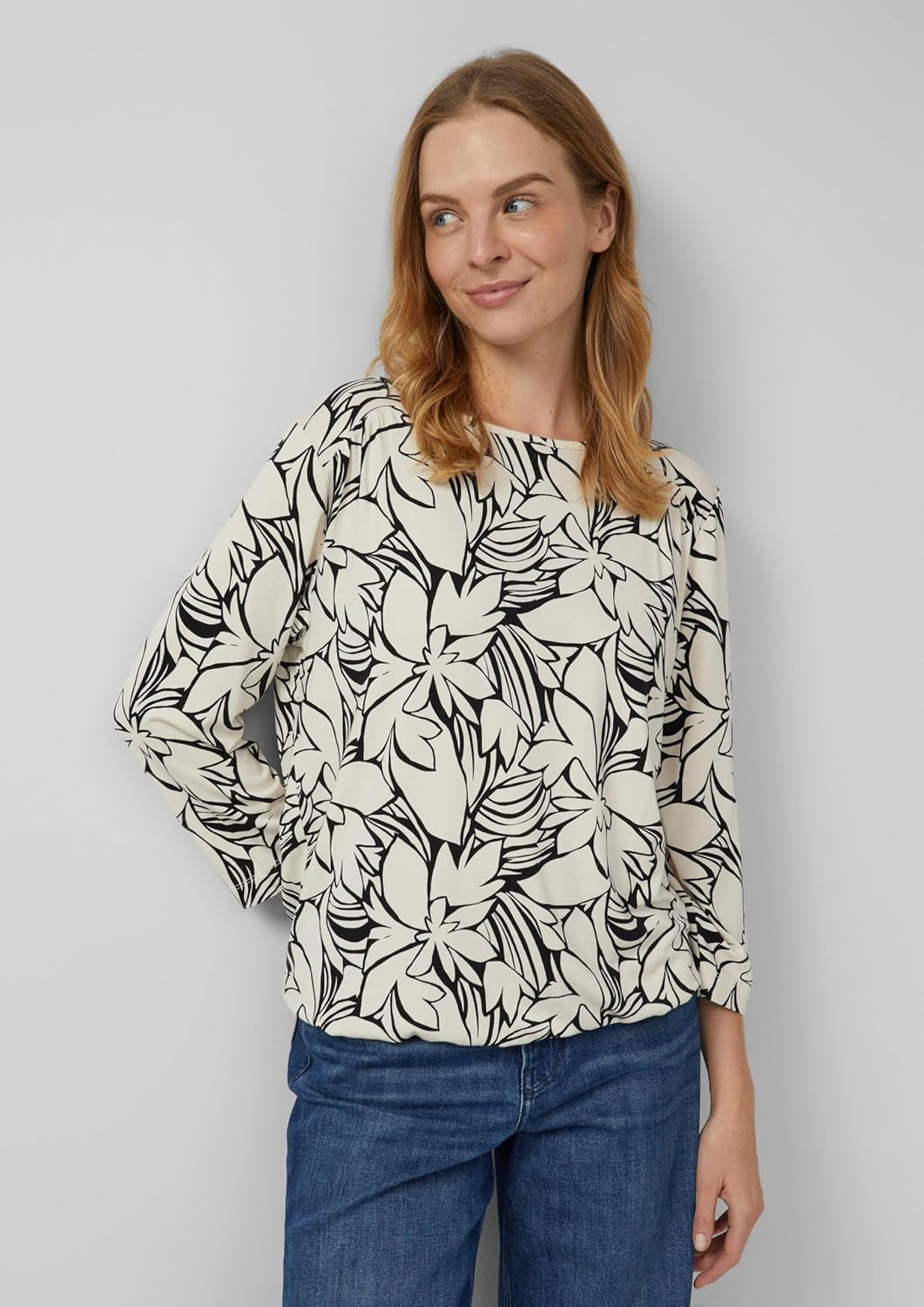 s.Oliver 3/4-Arm Shirt im O-Shape 44 99a4_helles Beige, 44 99a4_helles Beige