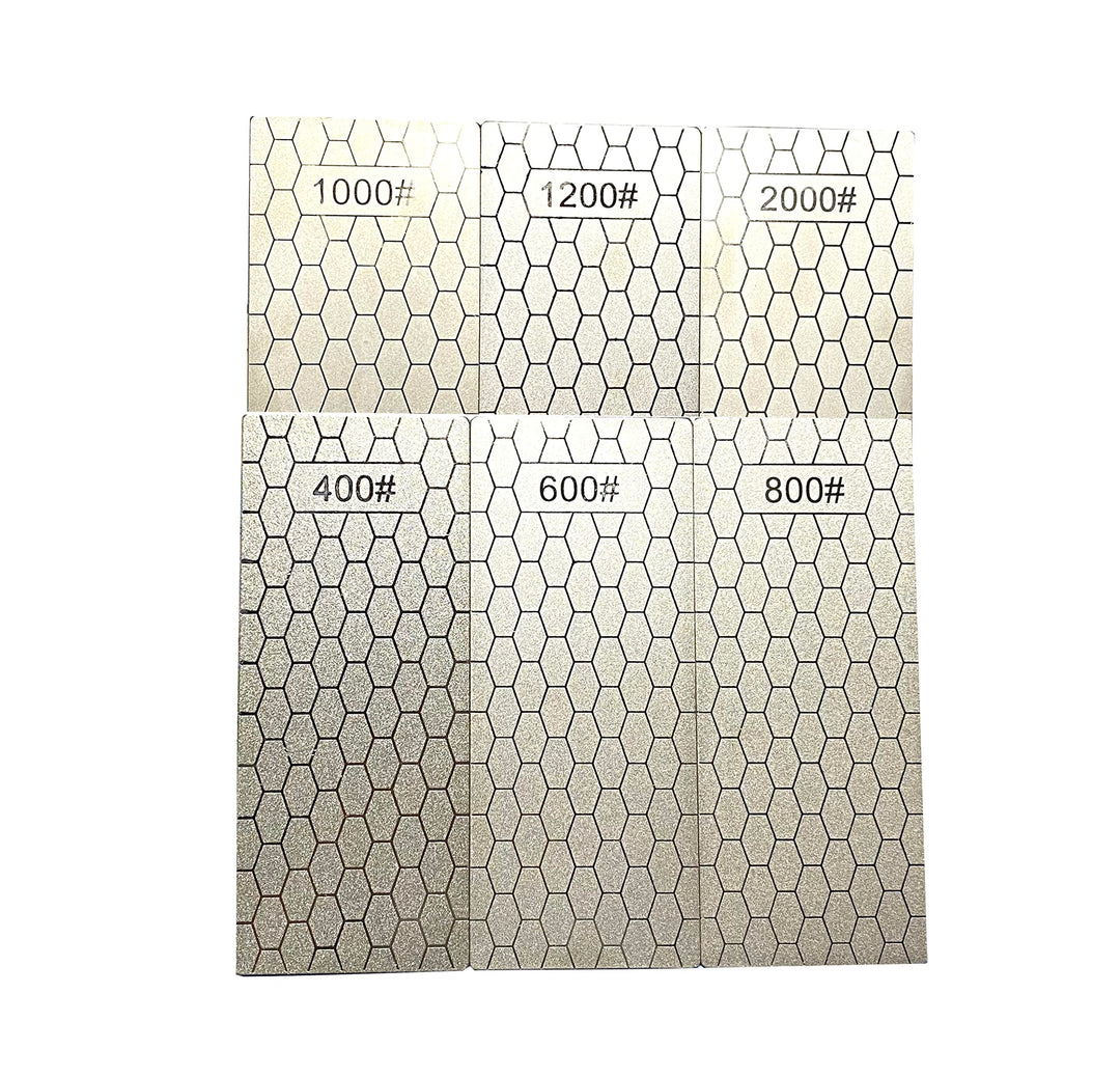 Yuejizhe 6 x Diamant-Steinschärfer, 400/600/800/1000/1200/2000 Schleifstein mit extra feiner/grober