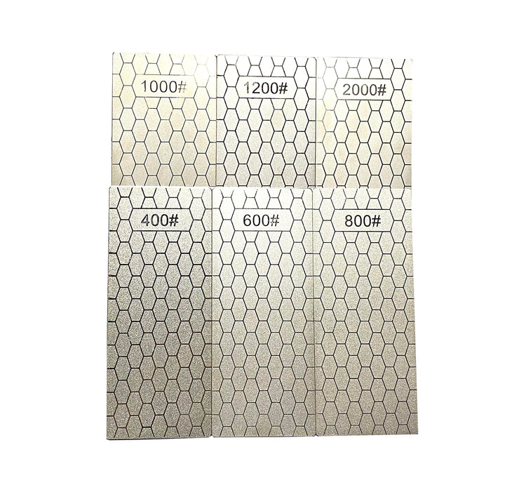 Yuejizhe 6 x Diamant-Steinschärfer, 400/600/800/1000/1200/2000 Schleifstein mit extra feiner/grober