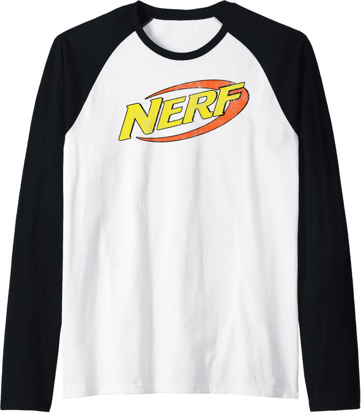 Nerf Classic Distressed Retro Color Logo Raglan