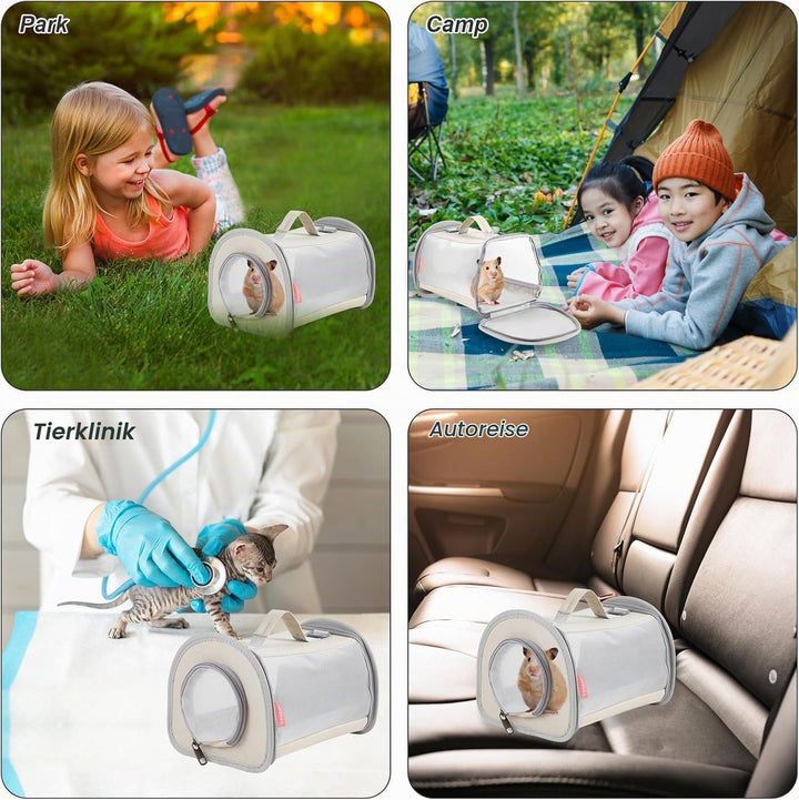 Kleintiertransporttasche – Atmungsaktive Perspektivtasche für Meerschweinchen, Kaninchen &amp; Co. – Ide