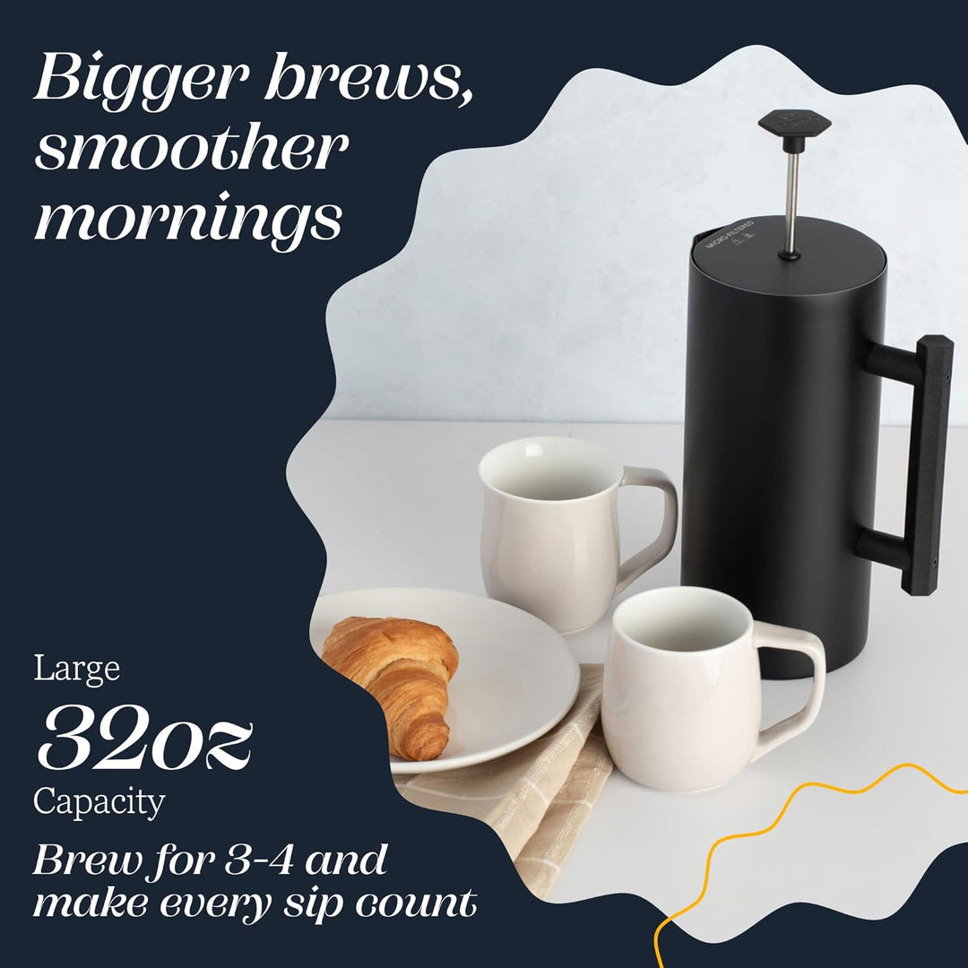 ESPRO – P6 French Press – doppelwandiger, isolierter Kaffee- und Teebereiter aus Edelstahl, 32 Unzen