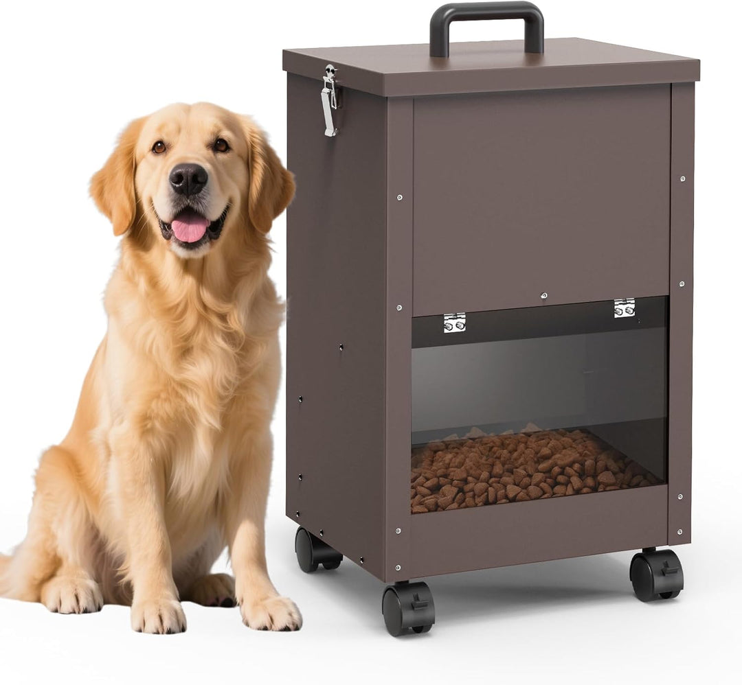 Galvanisierter Automatischer HundefüTterer GrossEr Rasse 45lbs Hundefutter-Spender Mit RäDern FüR Gr