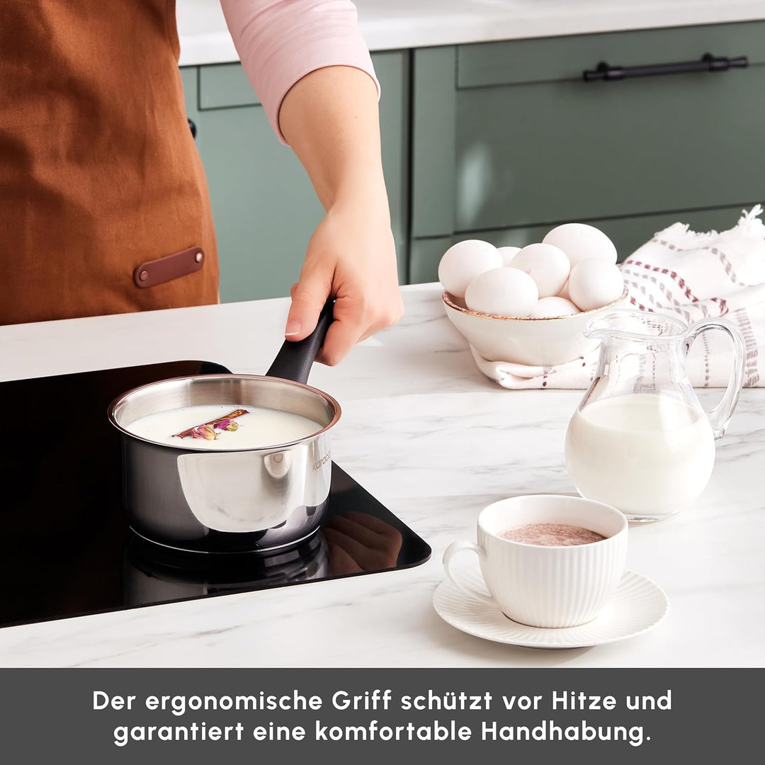 Karaca Gastro Milchtopf, 14 cm - Edelstahl 304 - Milchkännchen 1,1 Liter