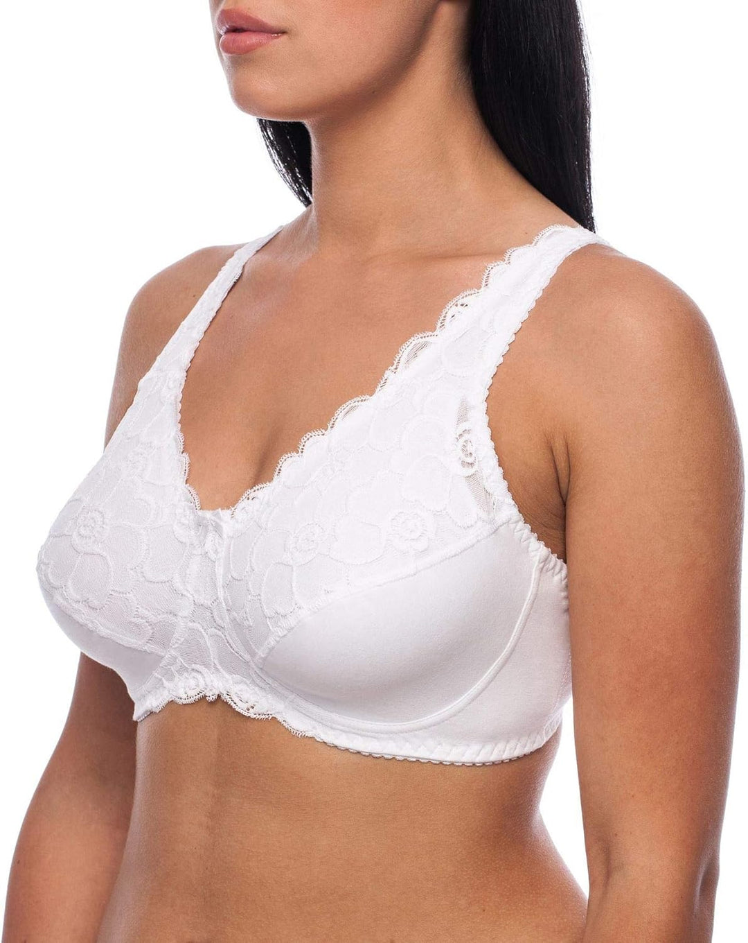 frugue Damen Kompressions BH nach Brust Op, mit Taschen 75C Weiss