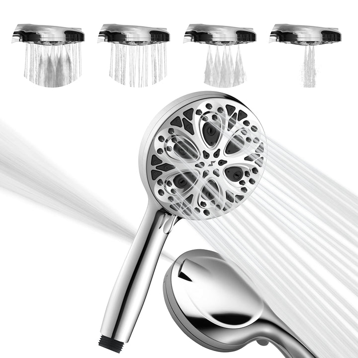 Sparkpod 10-Setting High Pressure Shower Head - Luxury 5" High Flow Hand Held Shower Head with High