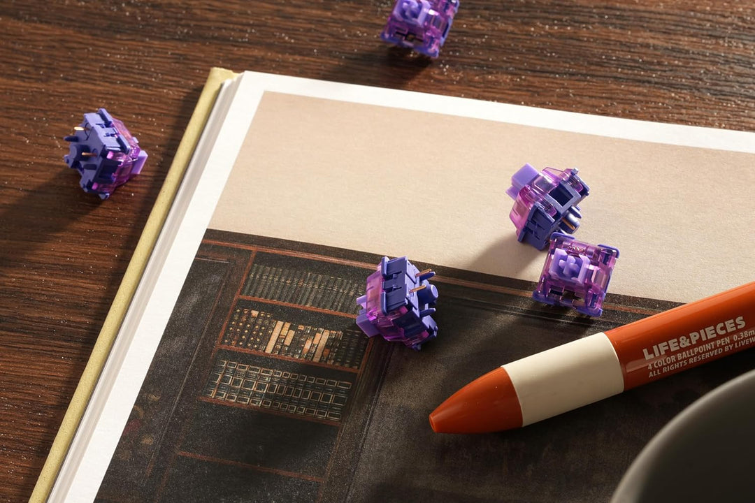 Akko V3 Pro Violett Schalter für Gaming-Tastatur, taktile Schalter, 5-Pin 40gf, staubdichter Schaft,