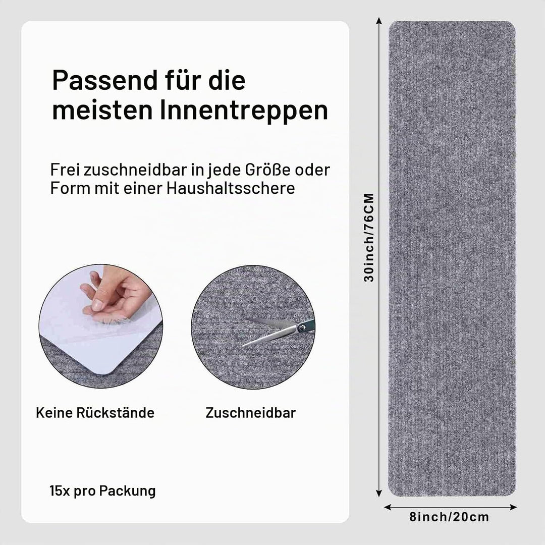 Arthome Teppich Treppenstufen Anti Rutsch Treppenteppich Teppiche 15 packen 20x76cm für Holztreppen,