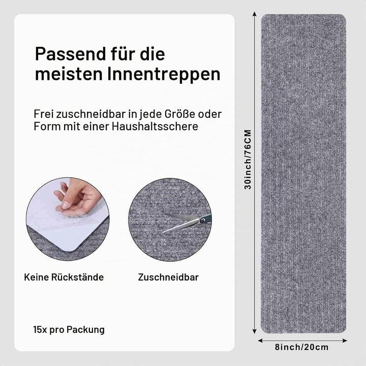 Arthome Teppich Treppenstufen Anti Rutsch Treppenteppich Teppiche 15 packen 20x76cm für Holztreppen,