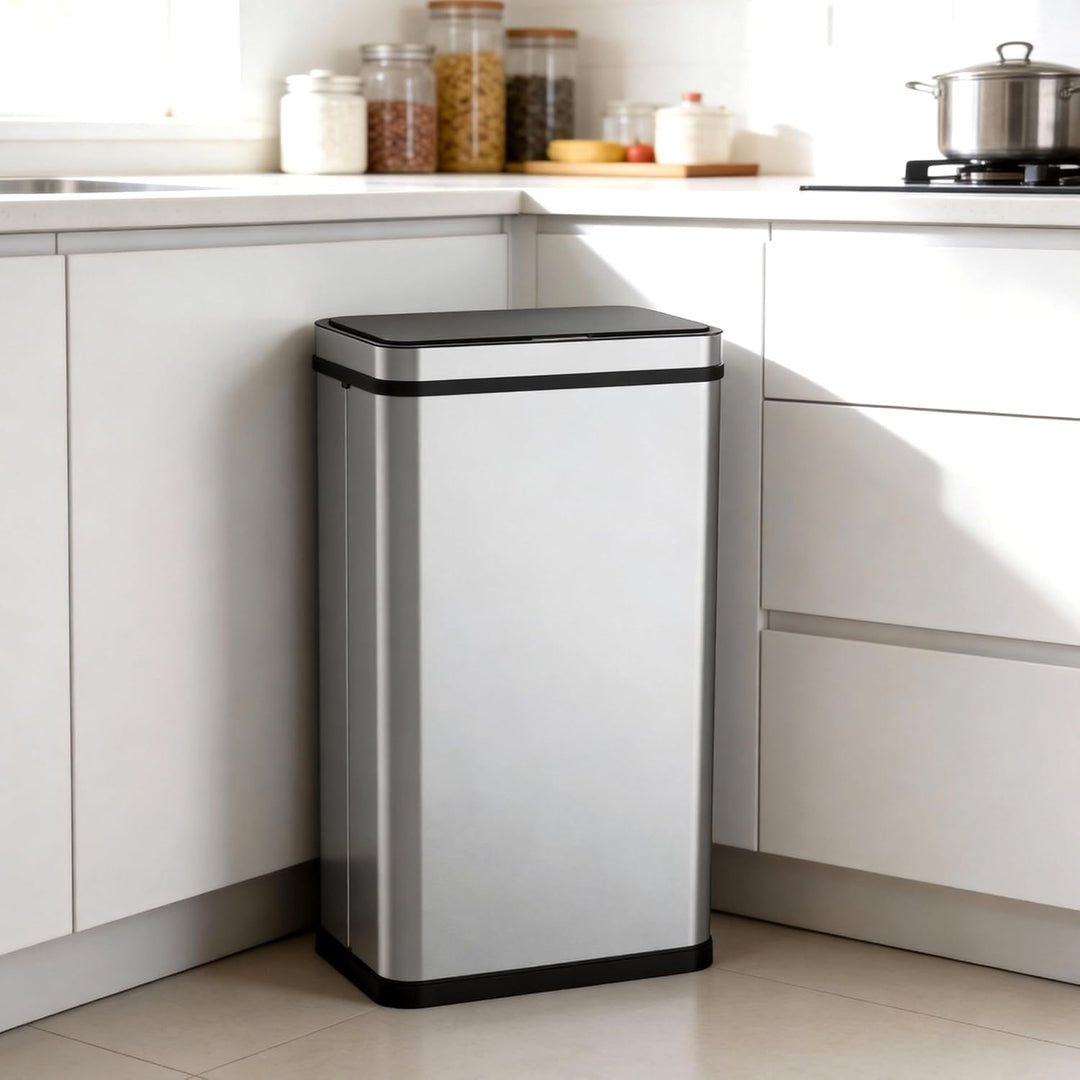 Ribelli Edelstahl Mülleimer 70 Liter - Abfalleimer mit Sensor - Automatisches Öffnen und Schliessen