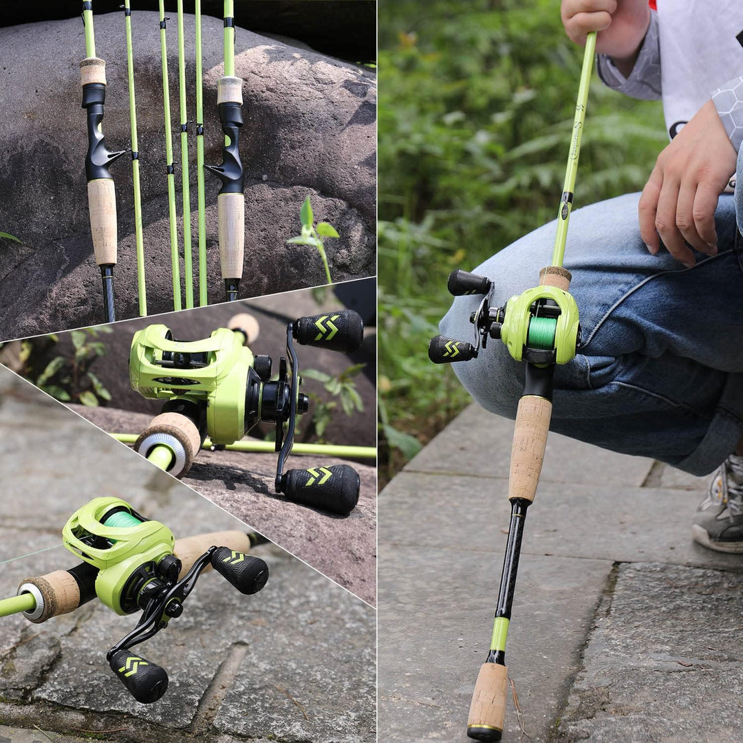 Sougayilang Baitcaster Combos, Leichte Baticasting Combo, 2 Abschnitte M/MH Baitcasting Rod Combo, 5