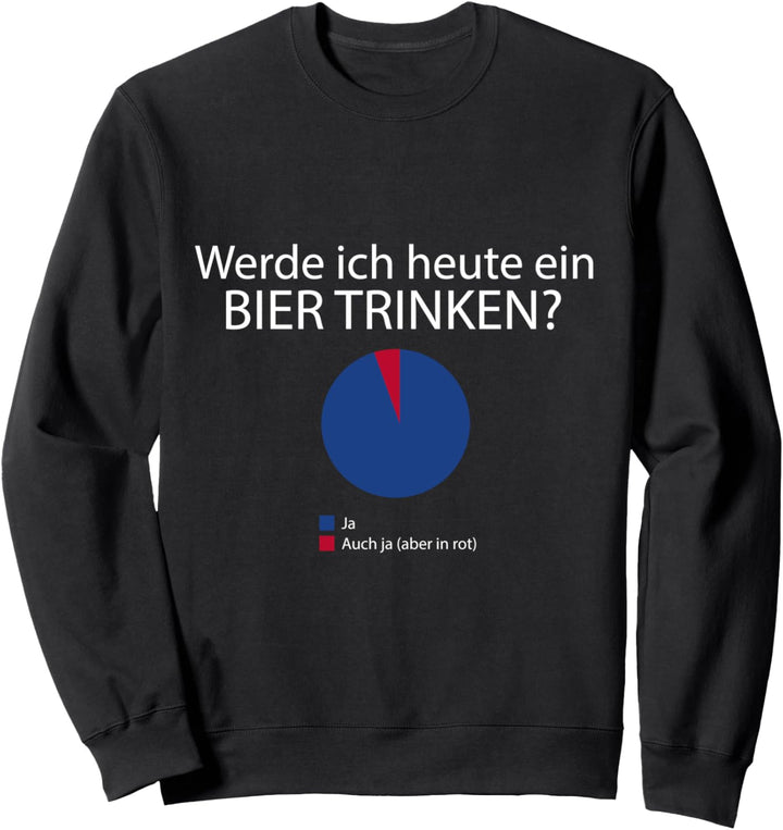 Werde ich heute ein Bier trinken? Lustiges Diagramm Geschenk Sweatshirt