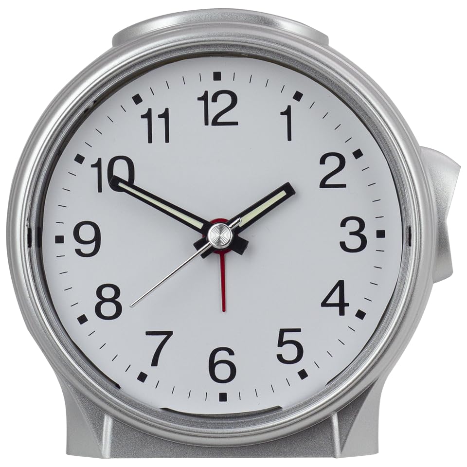 29604-07-Eurotime Quarzwecker mit Schrittsekunde Licht/Snooze, Weckwiederholung, Kunststoffgehäuse u