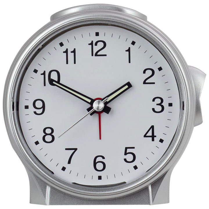 29604-07-Eurotime Quarzwecker mit Schrittsekunde Licht/Snooze, Weckwiederholung, Kunststoffgehäuse u