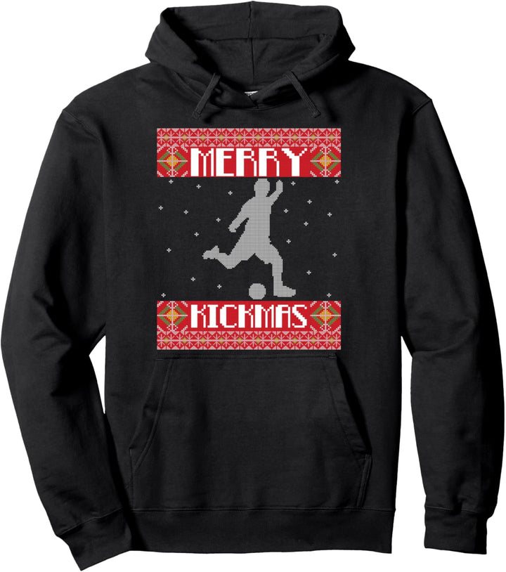 Merry Kickmas Fussballspieler Soccer Ugly Christmas Sweater Pullover Hoodie