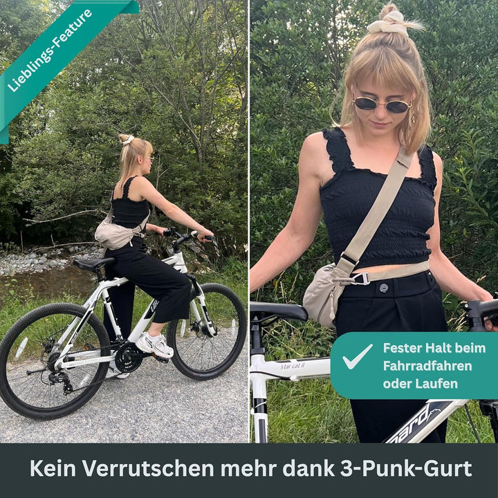 FUCHS & REBELL® Moon Bag BELA - Smart & Nachhaltig – Fahrrad Crossbody Tasche mit 3-Punkt-Gurt-Syste