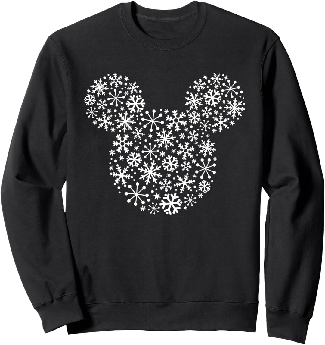 Disney Mickey Mouse Icon Holiday White Snowflakes Sweatshirt